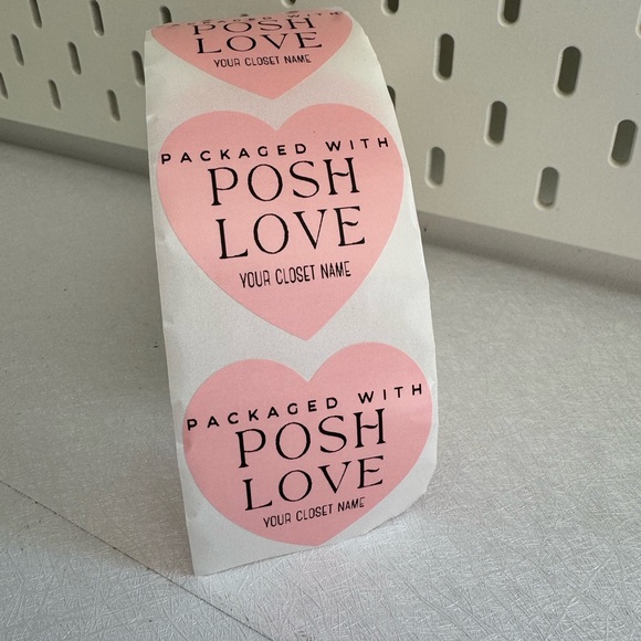 Custom Heart Stickers Labels - packed with posh love custom poshmark name  new - Picture 7 of 11